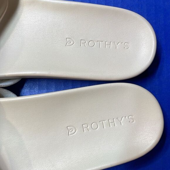 Rothy’s Cream Color Woven Slide Sandals Women’s Sz 9.5 - Picture 2 of 6